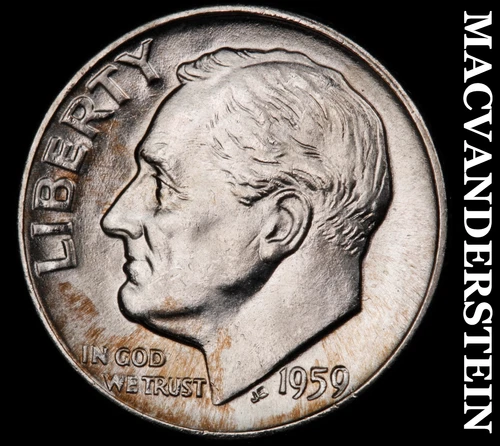 1959-D Roosevelt Dime- Silver- Choice Gem Brilliant Unc+++ Luster  #J2703