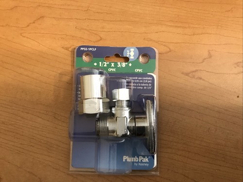PP32-1PCLF 1/4 Turn Transitional Angle Supply Line Valve, 1/2 X 3/8 LOT OF 12