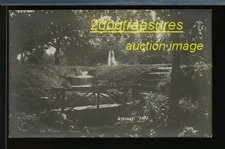 RPPc Stewart Park Le Sueur Mn Fountain Falls Footbridge Real Photo Minnesota Min