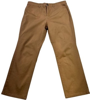 Christopher & Banks Womens Signature Slimming Chino Pants Flat Front 14P Brown