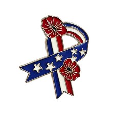Safe Patriotic Ribbon Brooch with Strong Fastener Detail for Event Safe Wearing