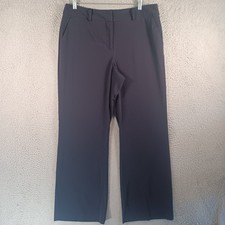 Liz Claiborne Womens Dark Navy Blue Dress Pants Size 12 Sophie Pockets Zip Hook