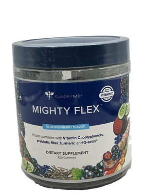 #ad Gundry MD Mighty Flex Blue Raspberry Gummies 120 ct Mfg 10 2025 $63.74