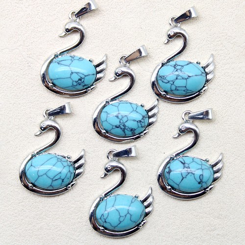 10Pcs Natural Crystal Carved Bear Animal Pendants – Healing Reiki Gemstone Beads – Multi-Color