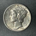 1944 Mercury Dime 10 cents USA Coin 90% Silver Liberty Freedom WWII UNC