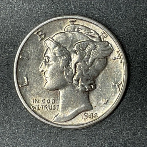 1944 Mercury Dime 10 cents USA Coin 90% Silver Liberty Freedom WWII UNC