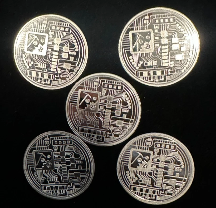 5X Bitcoin 1 oz .999 Fine Silver Round BU Crypto Commemorative BlockChain - Image 2 of 4