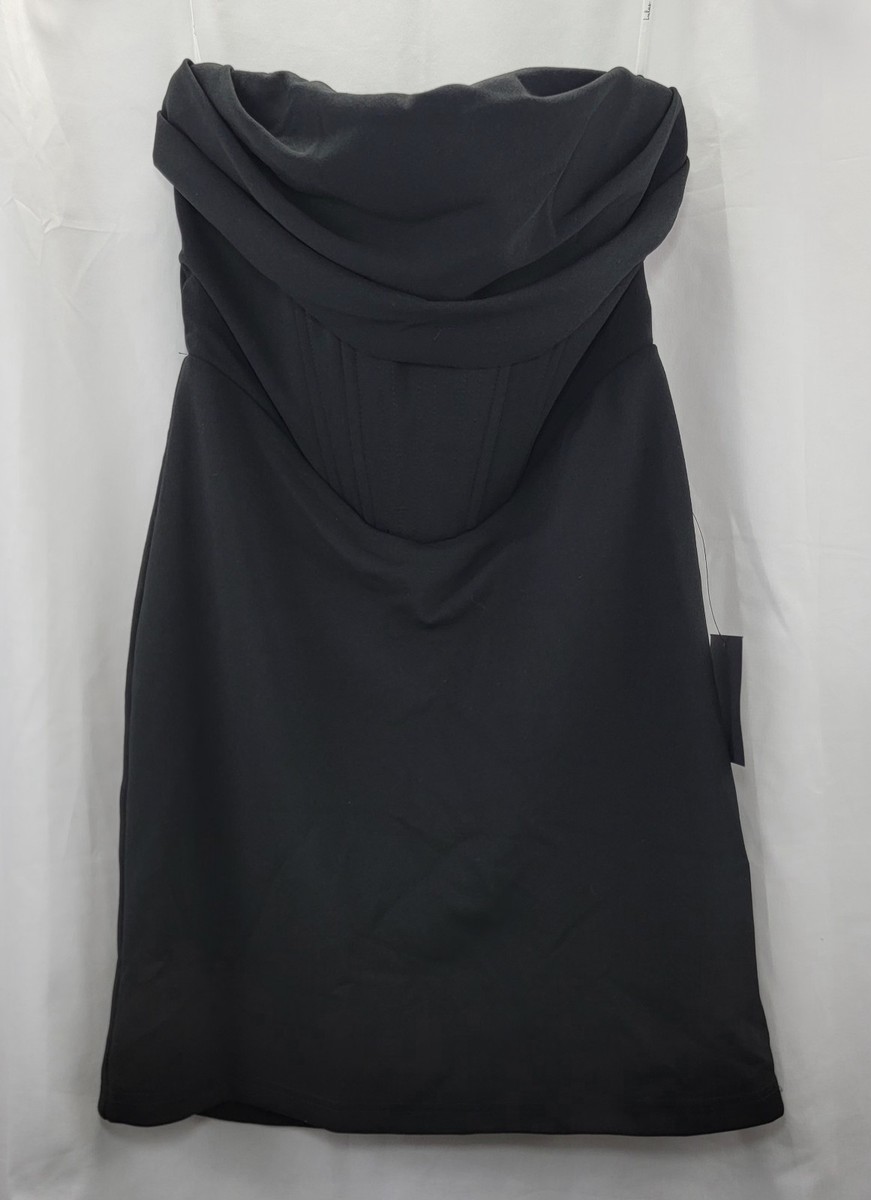 Lulus Dramatic Intent Black Strapless Corset Bodycon Mini Dress Party Size  S New | eBay