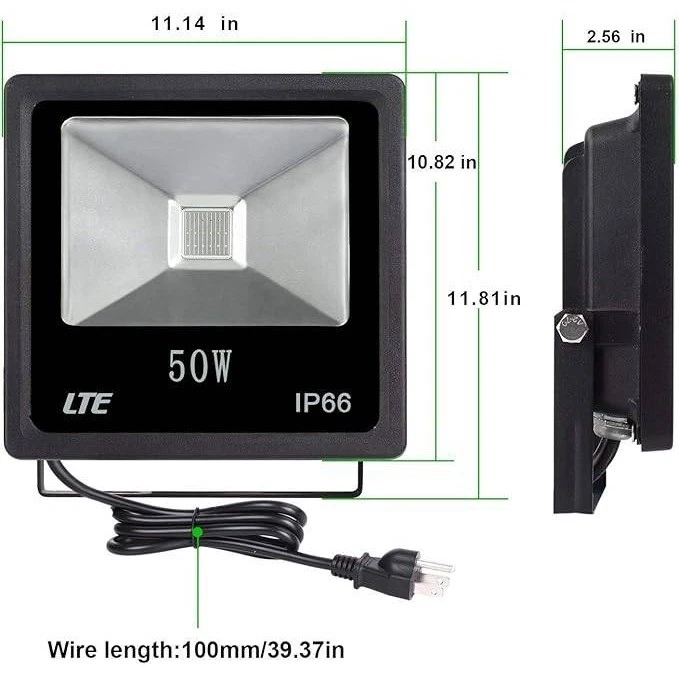 Luces de inundación LTE Even 50W LED RGB IP66 con control remoto 16 colores 4 mod Foto 3 de 4