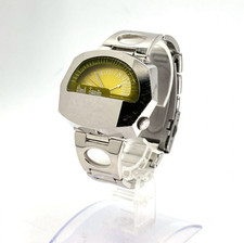 Reloj Paul Smith Máscara de Hierro Velocímetro Y2K Cuarzo Acero Inoxidable Plata Amarillo