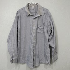 Brooks Brothers 1818 Regent Fit Non-Iron Shirt Blue White Stripe 18-6/7 Mens