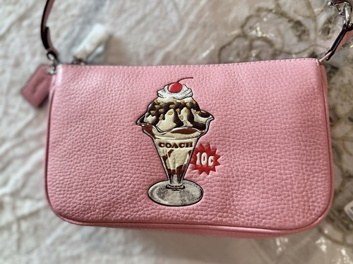 Coach Lolita 19 Limited Summer Sundae Pink Pebbled Zip Convertible Shoulder Bag