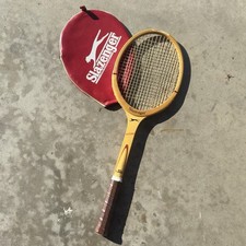 Wooden Slazenger Personal Tennis Racquet Tournament Frame 4 3/8 Grip w/Cover