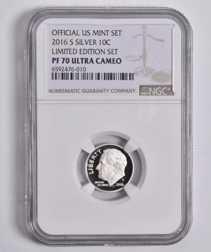 PF70 UCAM 2016-S Silver Roosevelt Dime Limited Edition NGC BROWN Lbl *8590