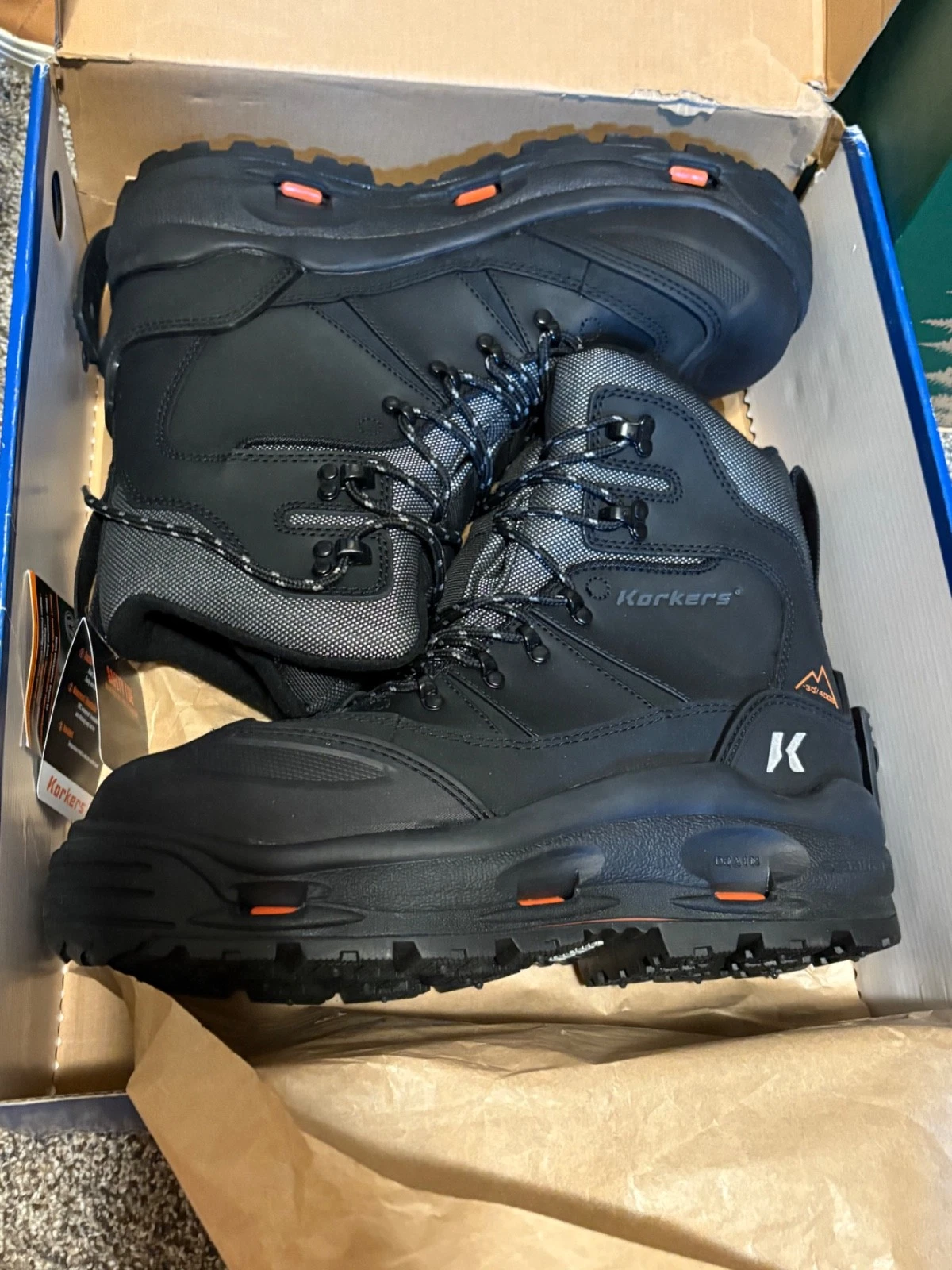 KORKERS Mens SnowJack Pro Safety With Ninety Degree Sole Black Winter Work Boot