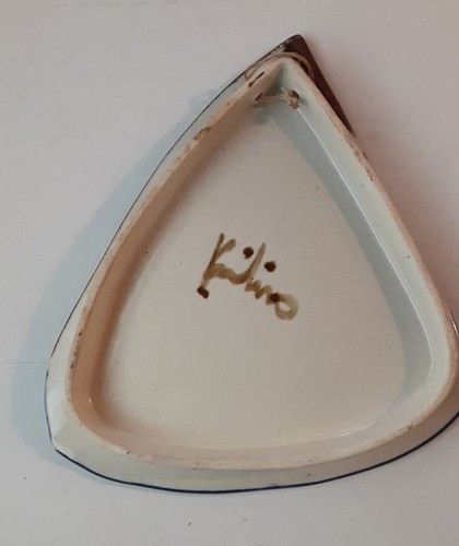 Vintage MCM Pottery Dish Signed Kilino – Sailboat Design – Italy Art Plaque - Picture 2 of 2