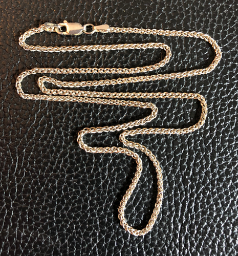 Sterling Silver Spiga Wheat Chain Necklace Unisex 2mm 19.7" 5g 925 5580 - 第 2/9 張圖片