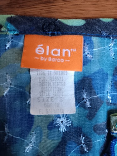 Elan by Barco Scrubs Top Womens Size Small Multicolor V Neck Medical/Uniform - Picture 2 of 10