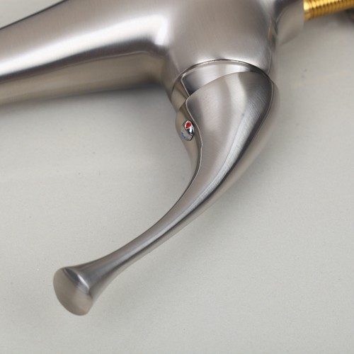 Chrome Kitchen Pull Out Spray Taps Swivel Sink Basin Mixer Single Handle Faucet - Picture 9 of 9