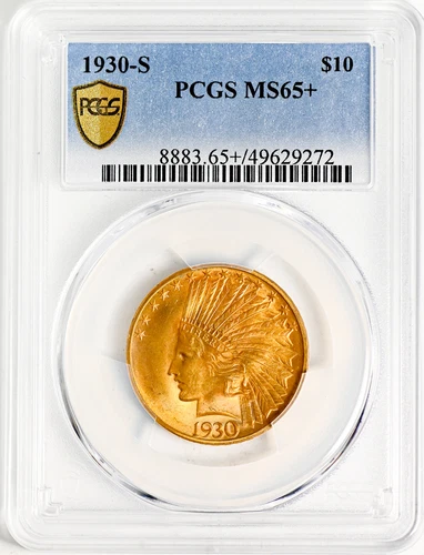 1930-S INDIAN $10 PCGS MS 65+