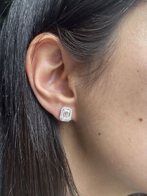 Diamant Ohrstecker VVS2 D Smaragd 2,20 ct Lab Created IGI Certified Special