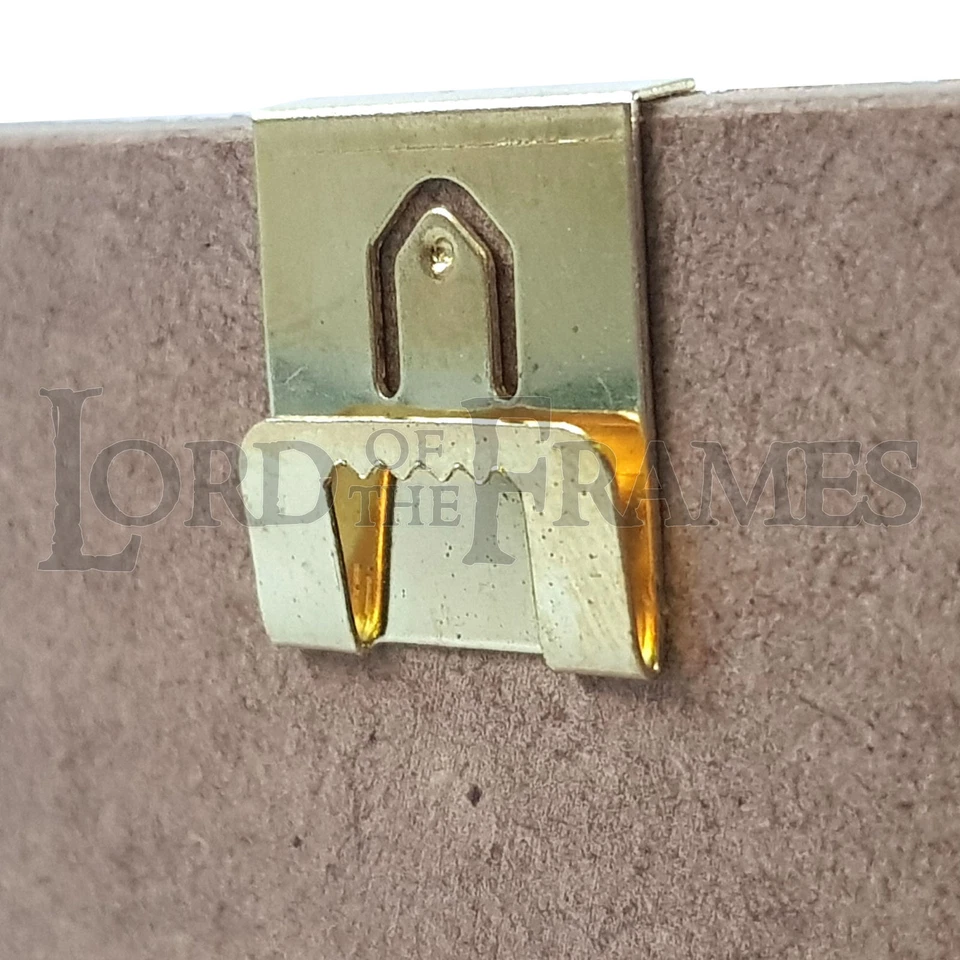 LORD OF THE FRAMES Cornice portafoto da appendere in ottone a denti seghettati singola clip sopra appendiabiti 2 mm