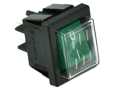 Wippenschalter einbaumaß 30x22mm grün 2NO 250V 16A IP65 85 °c Angelo Po Brema