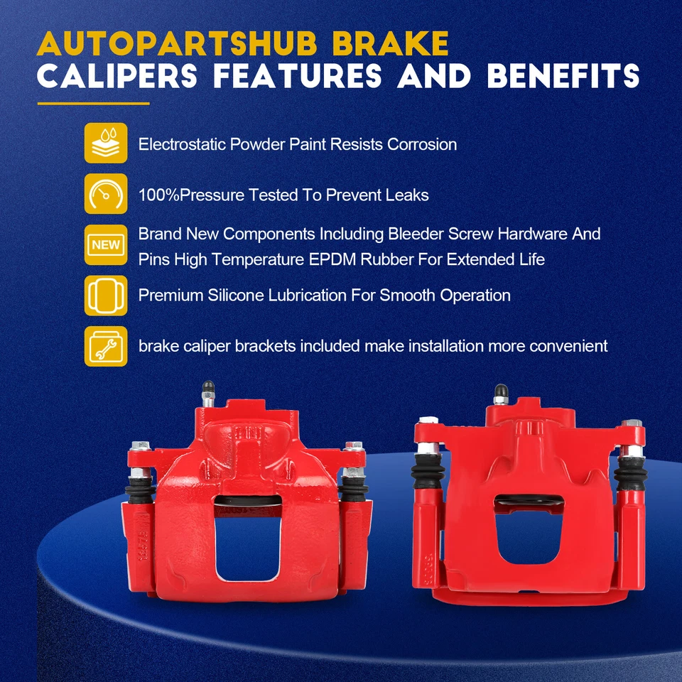 4PCS Front and Rear Brake Calipers For 2007-2012 Jeep Wrangler 07-10 Dodge Nitro Foto 4 de 4