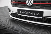 Front Ansatz V.2 FüR Volkswagen Jetta GLI Mk7 Schwarz Glanz Spoilerlippe Schwert