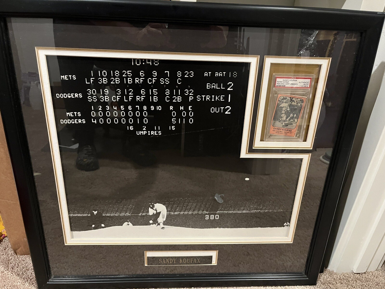 Sandy koufax PSA/DNA Autographed No Hitter 1962 Ext Rareπ₯π₯π₯π₯π₯π₯