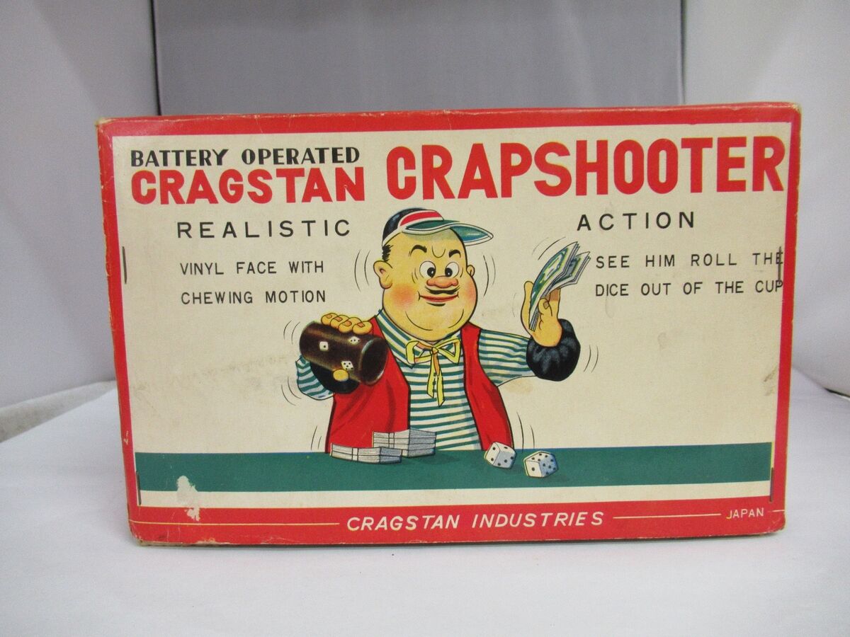 VINTAGE CRAGSTAN CRAPSHOOTER BATTERY OPERATED TOY IN BOX VINTAGE CRAGSTAN CRAPSHOOTER BATTERY OPERATED TOY IN BOX
