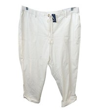 NWT Lands End Women's Mid Rise 100 Cotton Khaki Pants Size 18W READ