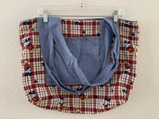 Homemade Mickey Mouse Plaid Tote Bag Pre-Owned