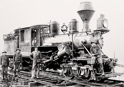 Climax Holzfäller Lok und Besatzung, Columbia & Nehalem Valley RR 5 x 7 Foto