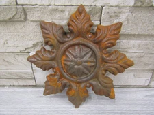 Rustic Rusty Individual 6 1/4" Cast Iron Decorative Aztec Medallion Rosette