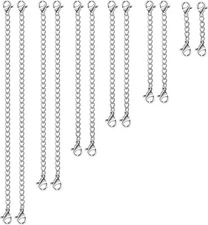 UUBAAR 12 PCS Necklace Extenders - Stainless Steel Necklace Extension Chain for
