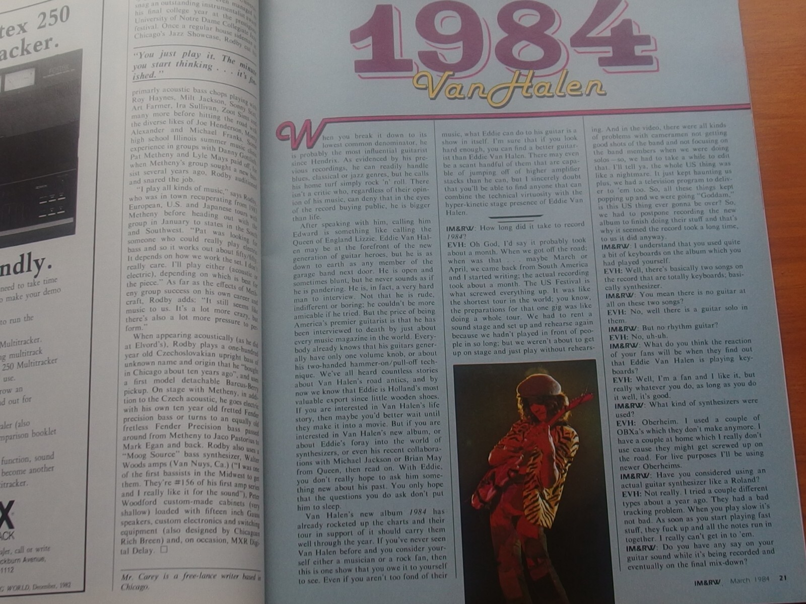 International Musician And Recording World Magazine March 1984 Eddie