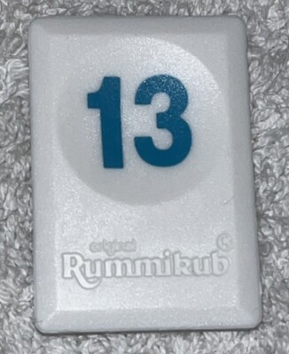 2020 Rummikub - Pressman Rummy Tile Game - Replacement  13  Aqua Game Tile
