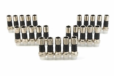 25 Outdoor F Male Coax Cable Compression Connectors RG6 Wire Dish PPC 