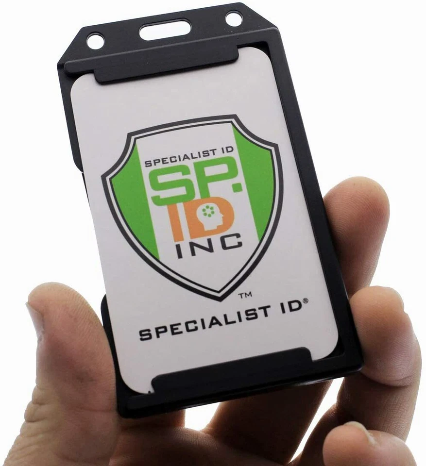 Carabiner Badge Reel with Multi Card Hard Plastic ID Badge Holder & Key Ring - Image 2 of 4