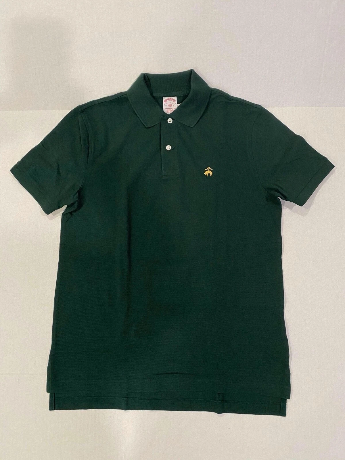 NWT Brooks Bros 1818 Men (Short Sleeves) PerformancePolo ORIGINALFit HunterGreen