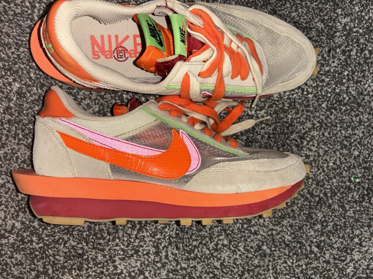 Size 8 - Nike sacai x Clot x LDWaffle Net Orange Blaze | eBay UK