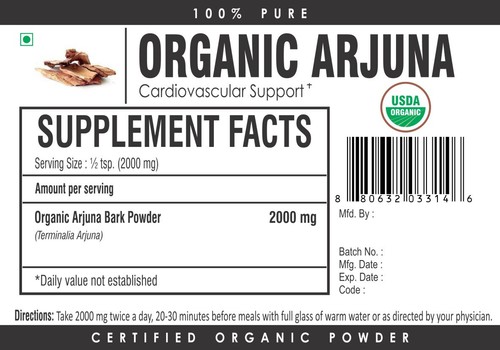 Organic Arjuna Bark Powder Maintain Healthy Blood Pressure Heart Support - Picture 3 of 3