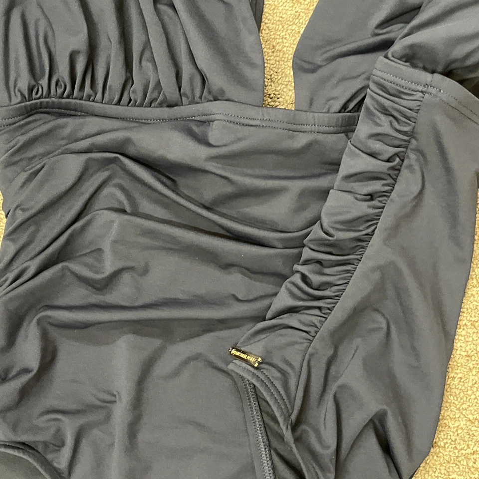 Michael Kors Mujer Profundo -V Azul Marino Una Pieza Plus 20W Lados Encorvados Foto 4 de 4