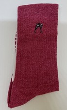 NEW PINK Victoria's Secret Hot Pink Crew Socks Champagne Embroidery OSFM