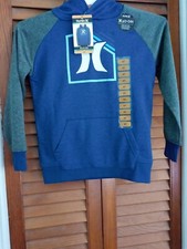 Hurley Boys H20-Dri French Terry Solar Hoodie Color Blue/ Gray Size 6/7 NWT