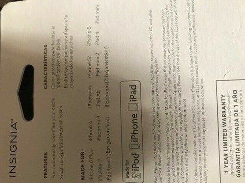 Insignia - Apple MFi Certified 3' USB Type A-to-Lightning Charge-and-Sync Cable - Picture 5 of 11