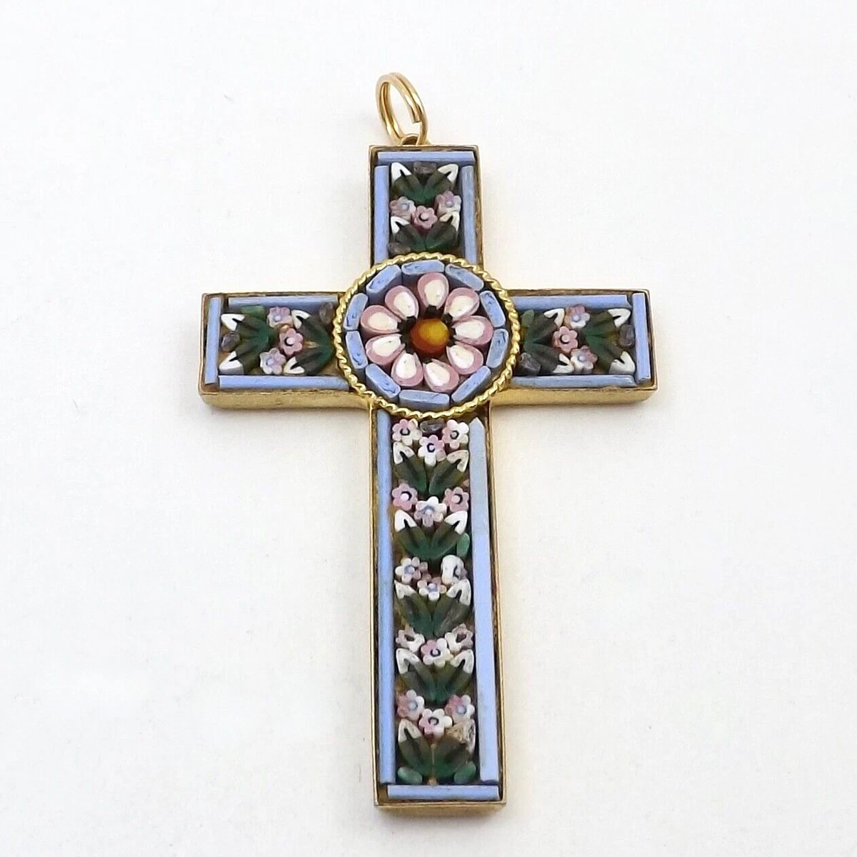 Millefiori cross pendant clearance