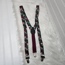 Vintage Christmas Santa Claus Chimney Red Adult Suspenders