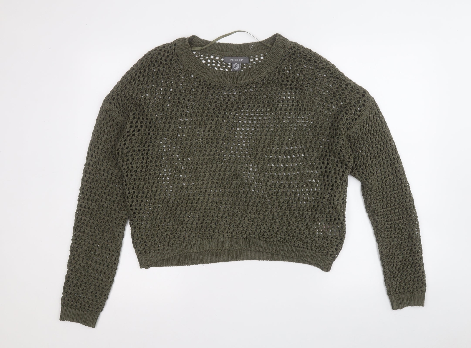 Primark Womens Green Round Neck Acrylic Blend Jumper Size XS